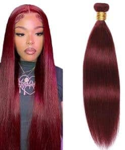 #99J Burgundy Bundles Cabello Humano Recto 26 Pulgadas 1