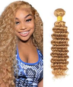 #27 Honey Blonde Bundles Pelo Humano Ondas Profundas 30
