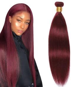 #99J Burgundy Bundles Pelo Humano Recto 32 Pulgadas 1