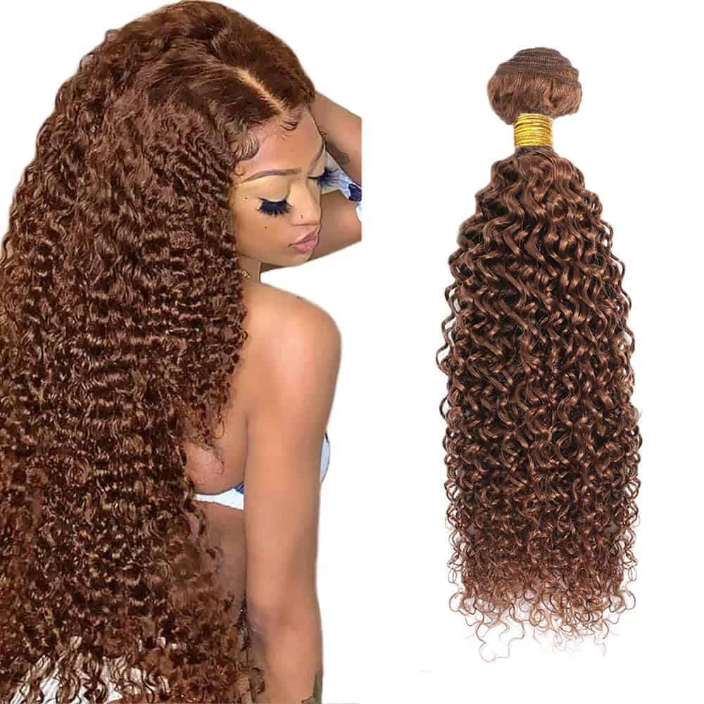 #30 Brown Bundles Cabello Humano Ondas de Agua 26 Pulgadas