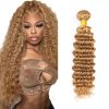 #27 Mechones de Cabello Humano Ondas Profundas Rubias Miel