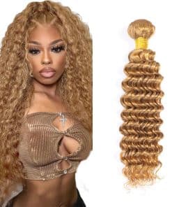 #27 Mechones de Cabello Humano Ondas Profundas Rubias Miel