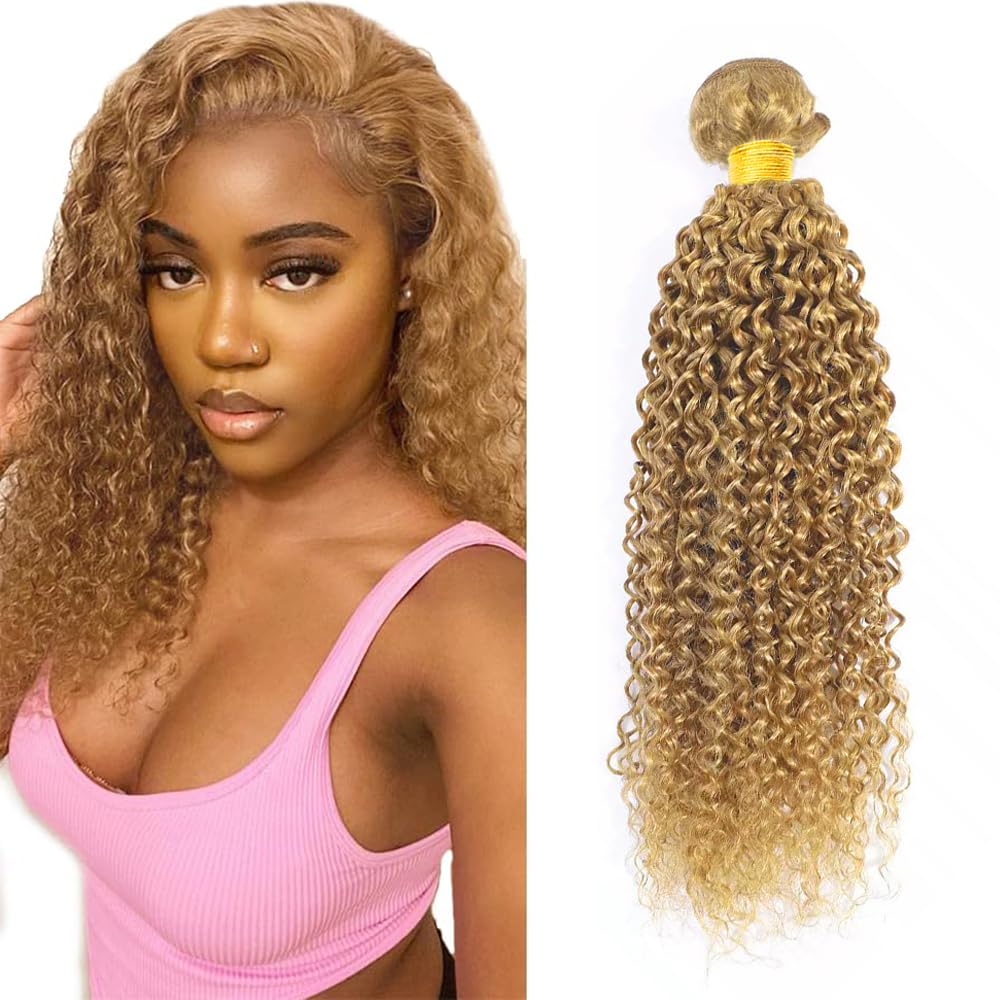 #27 Honey Blonde Bundles Pelo Humano Ondas de Agua 28