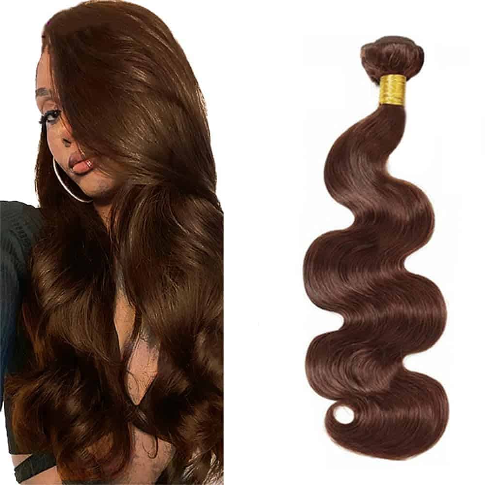 #4 Brown Bundles Cabello Humano Ondas del Cuerpo 26