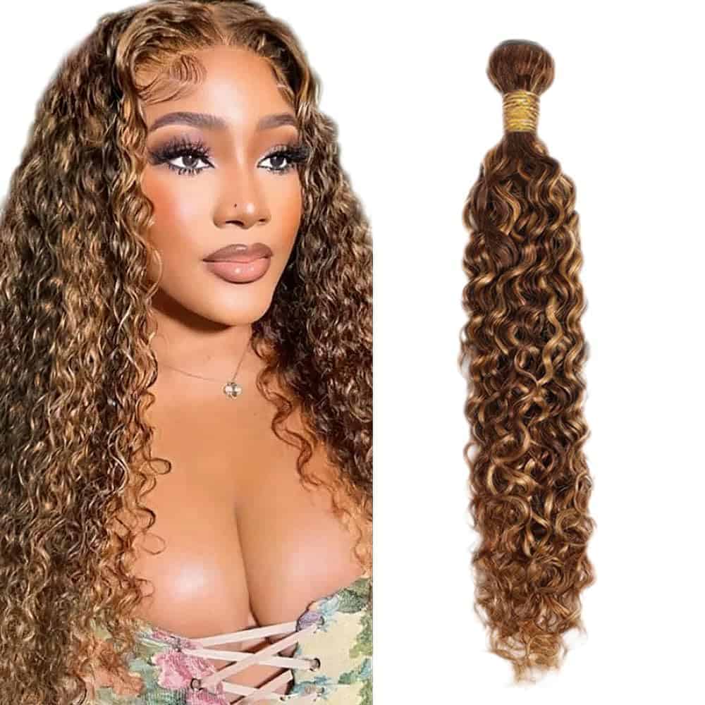 Mechones de agua ondulada rubia P4/27 destacada 28 pulgadas