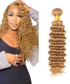 #27 Mechones Rubios Miel Pelo Humano Ondas Profundas 28