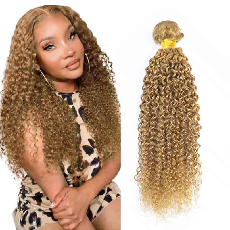 #27 Honey Blonde Bundles Cabello Humano Onda de Agua 26