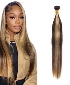 Mechones Rubios Destacados P4/27 de Pelo Humano Recto 30