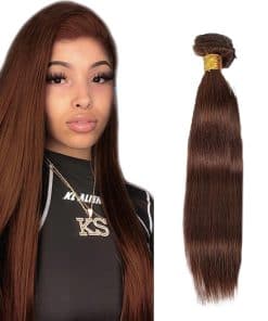 #4 Brown Bundles Cabello Humano Liso 34 Pulgadas 1 Paquete