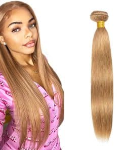 #27 Paquetes de Pelo Humano Rubia Miel Recto 32 Pulgadas 1