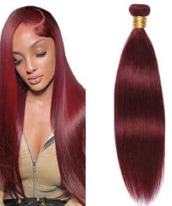 #99J Burgundy Bundles Cabello Humano Recto 28 Pulgadas 1