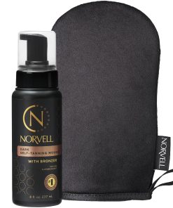 Norvell Sunless Dark Self Tanner Mousse con Guante, 8 Fl Oz
