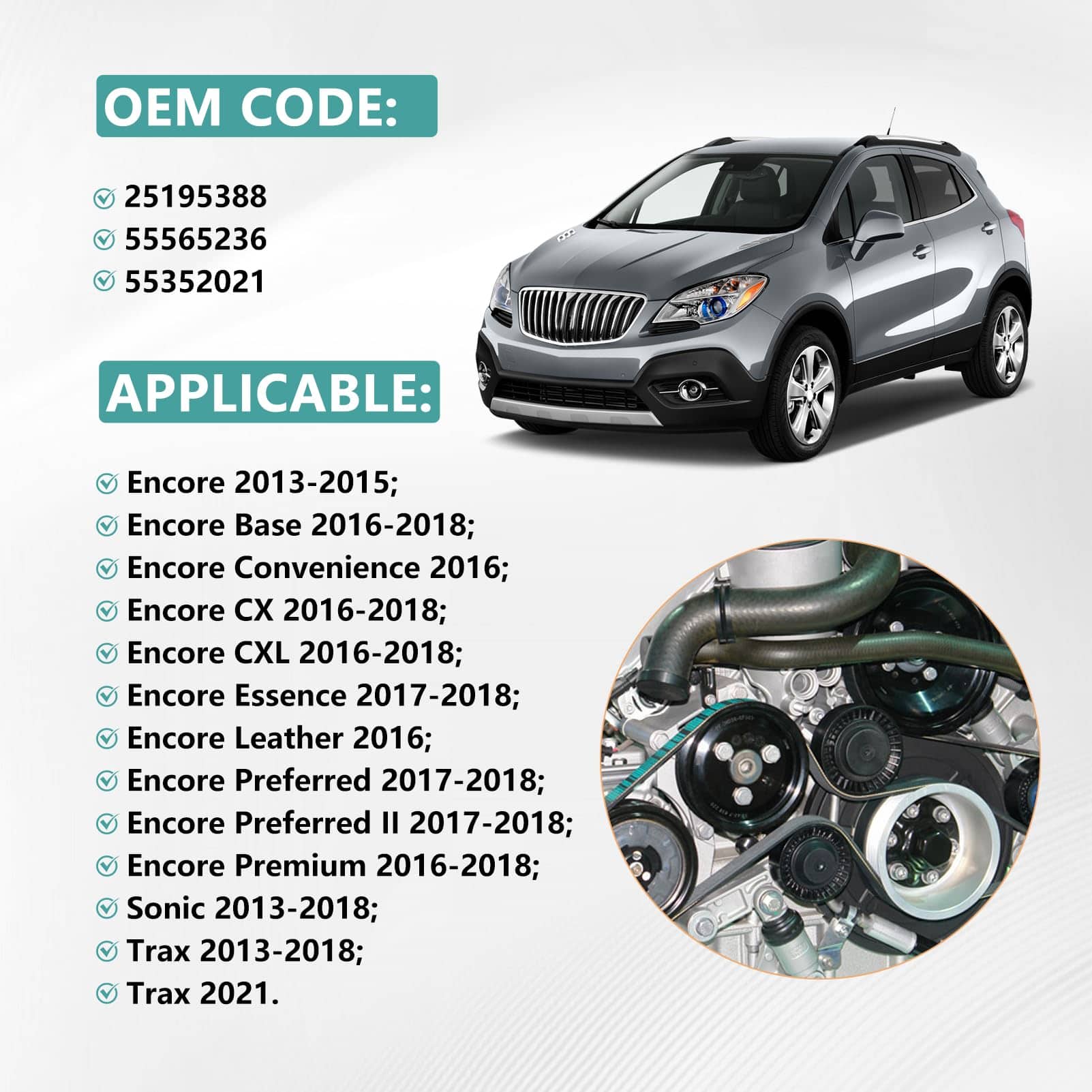 Kit de Correa de Transmisión del Motor Fraylis con Perno y - Imagen 6