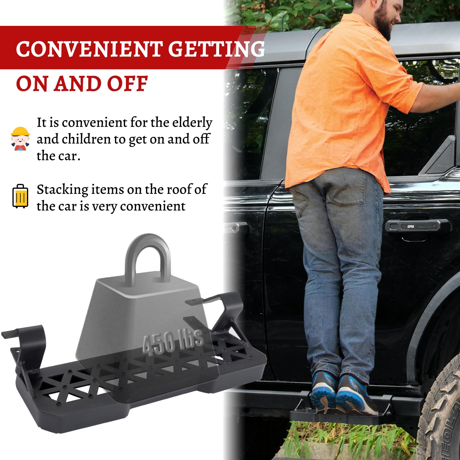 4PCS EZ-Steps Peldaños Auxiliares para Ford Bronco - Imagen 5