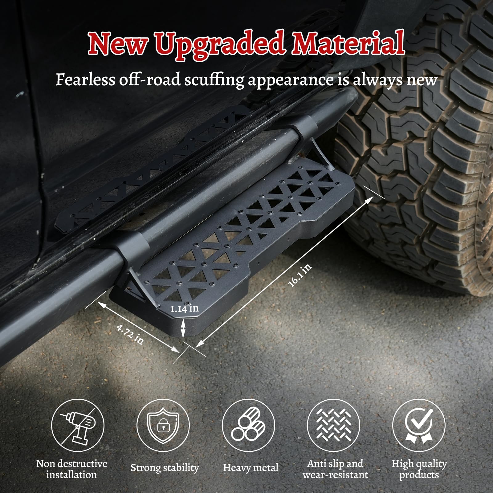 4PCS EZ-Steps Peldaños Auxiliares para Ford Bronco - Imagen 6