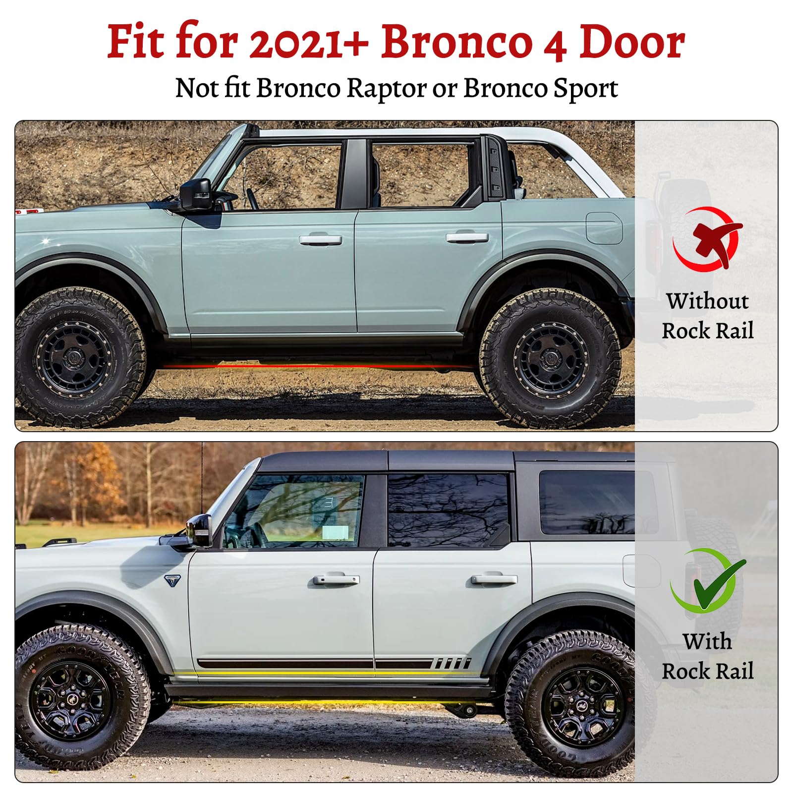 4PCS EZ-Steps Peldaños Auxiliares para Ford Bronco - Imagen 3