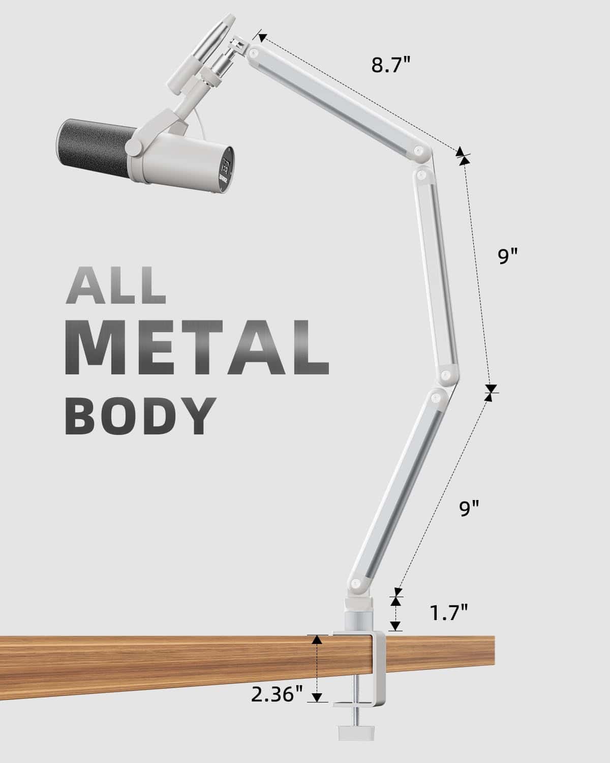 Brazo para Micrófono TODI, Brazo de Micrófono Giratorio - Imagen 8