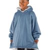 Manta con capucha Bare Home Sherpa Fleece -Azul Coronet