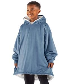 Manta con capucha Bare Home Sherpa Fleece -Azul Coronet