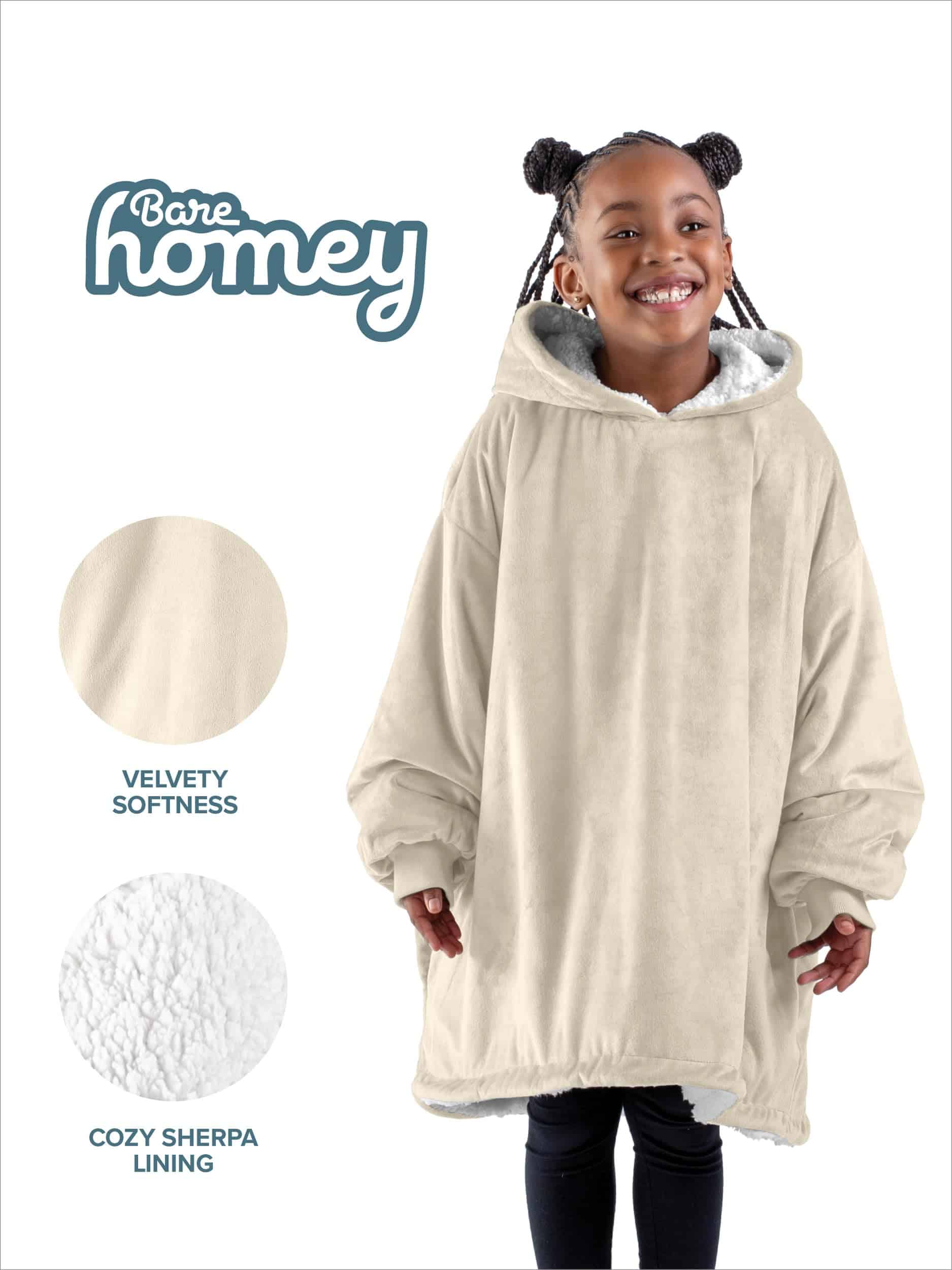 Manta Sherpa Wearable Bare Home - Manta con Capucha - Imagen 3