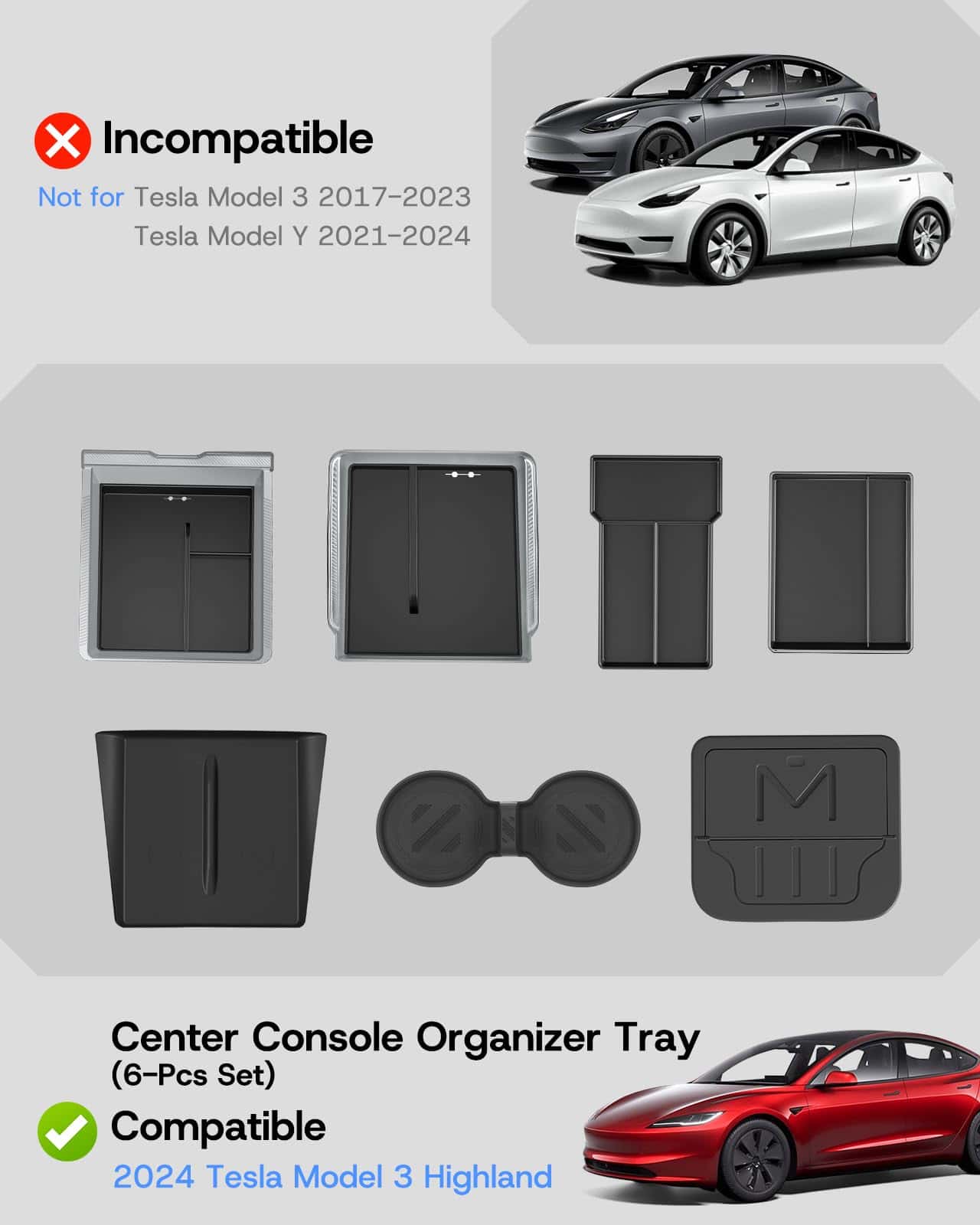Organizador de consola central SUMK 2025 Upgrade para Tesla - Imagen 3