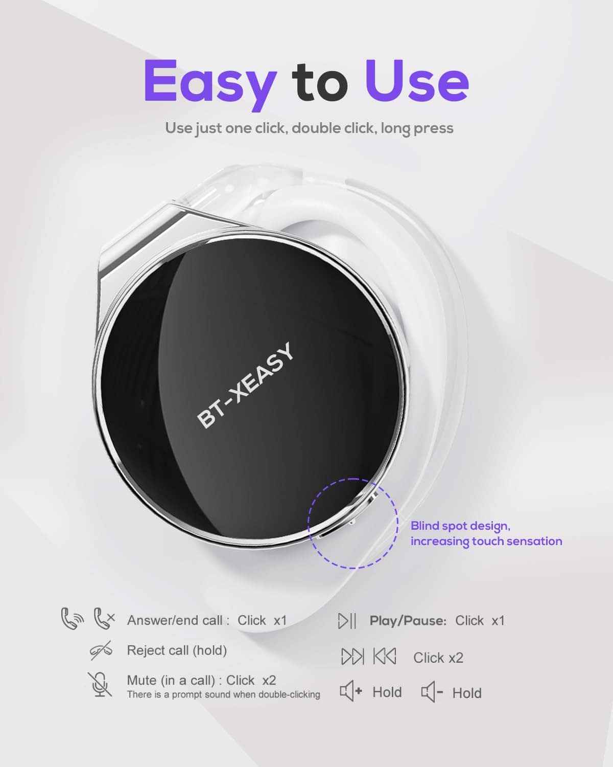 Audífonos Bluetooth 5.4 On Ear, -Negro y Plateado - Imagen 3