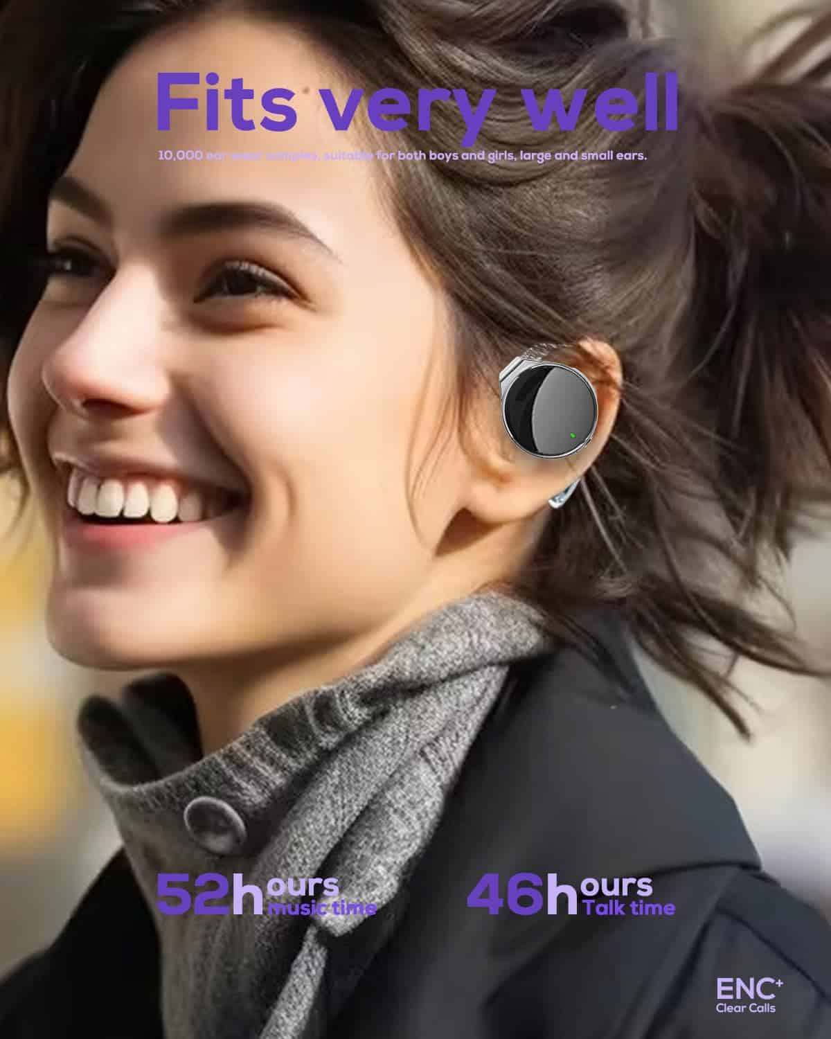 Audífonos Bluetooth 5.4 On Ear, -Negro y Plateado - Imagen 7