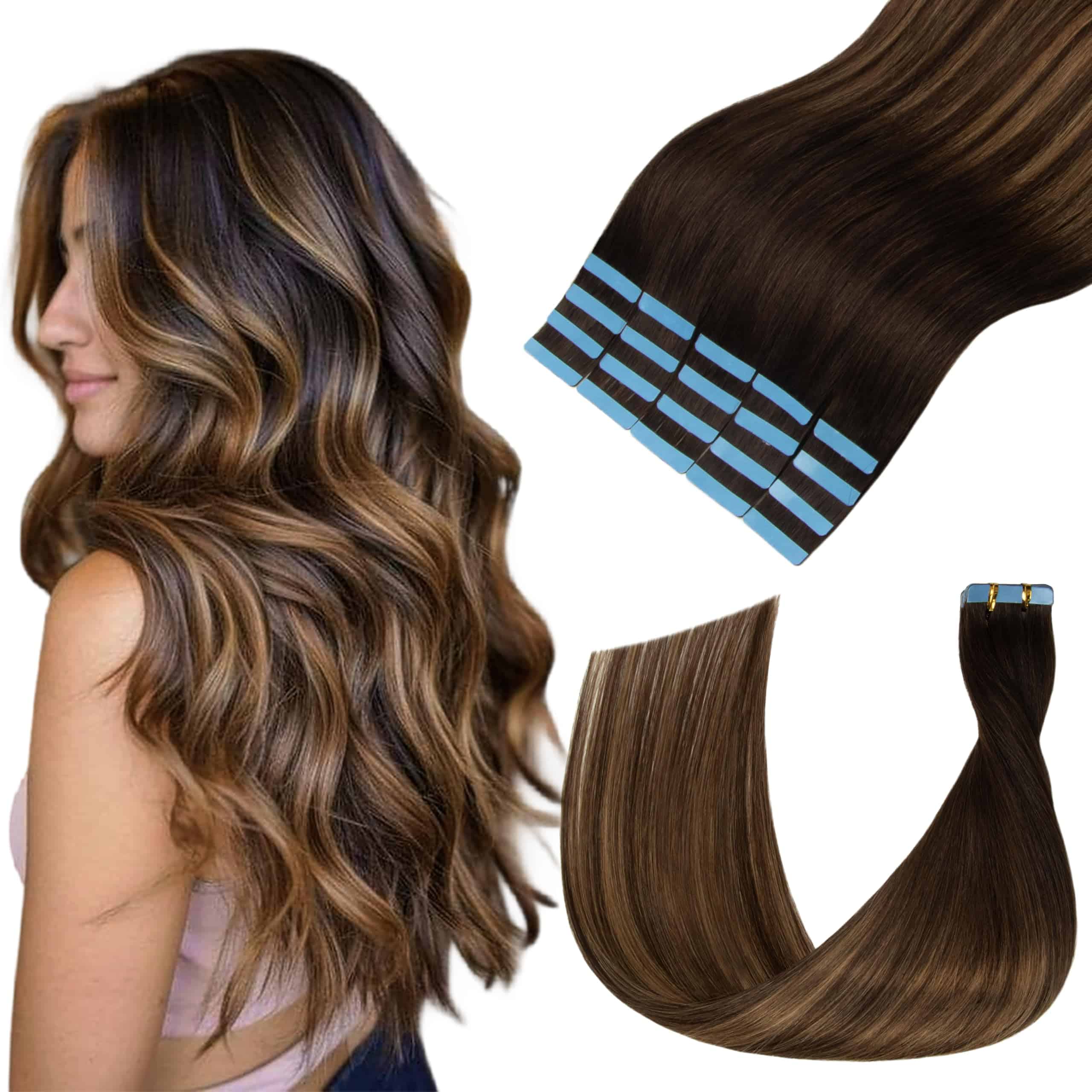 Extensiones de Cabello con Cinta de Pelo Humano Lveyan, 14