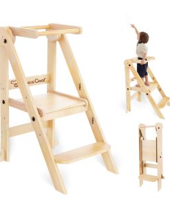 Torre Plegable para Niños Pequeños, 3 Alturas Ajustables