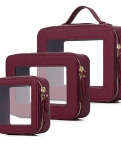 Bolsa de Maquillaje Transparente Rosa Pinkmik a Prueba de