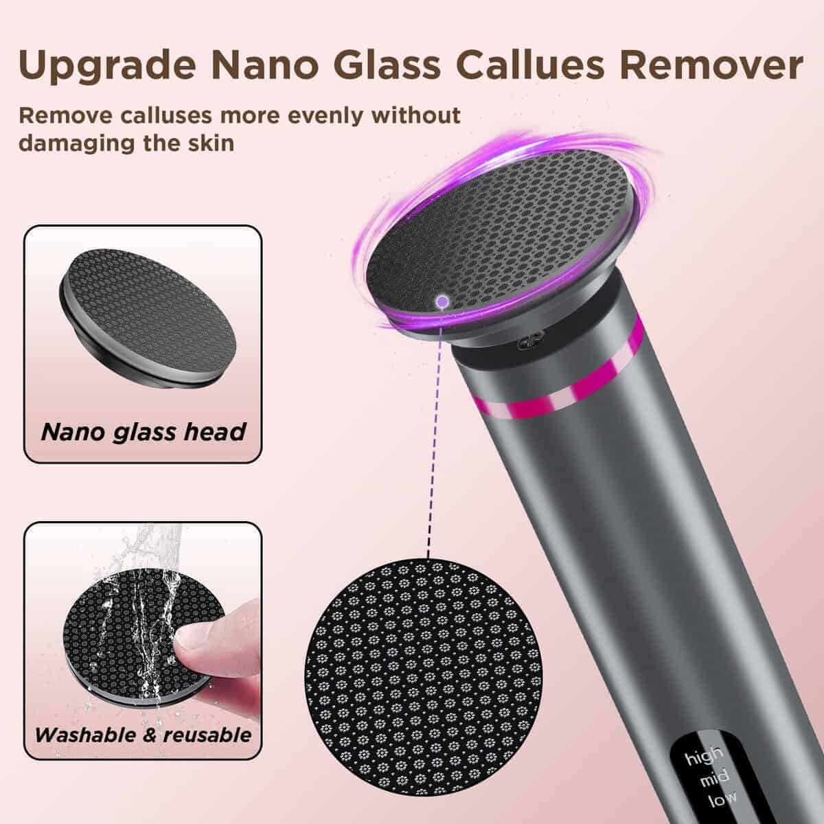 Eliminador de callos eléctrico para pies, motor sin - Imagen 6