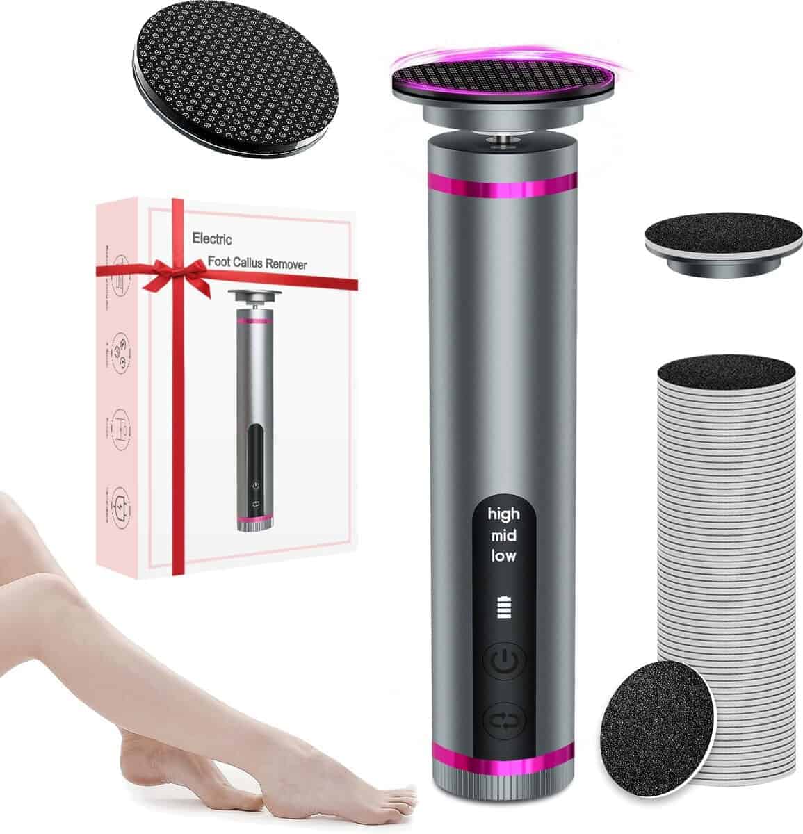 Eliminador de callos eléctrico para pies, motor sin