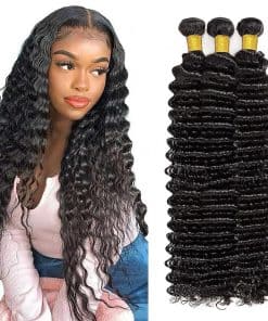 Paquetes de Cabello Humano Deep Wave 14 16 18 Pulgadas