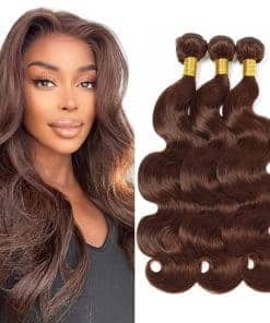 Rizos de Cuerpo Paquetes de Cabello Humano Marrón #4 (14 16