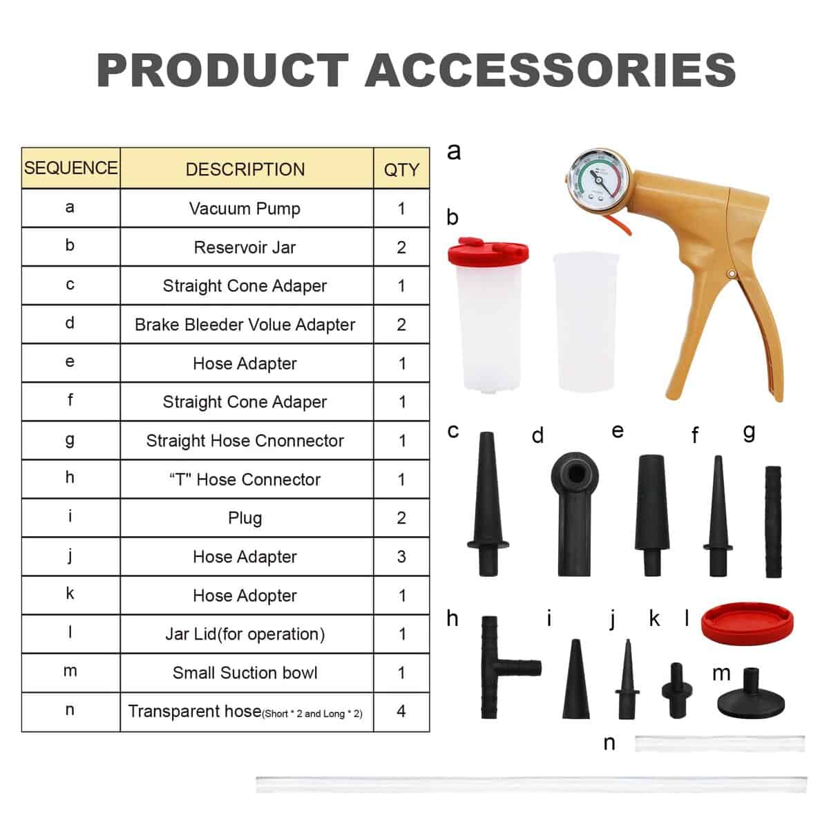 C Q CHANG QI Kit de Sangrador de Frenos, 16PCS Kit de Bomba - Imagen 4
