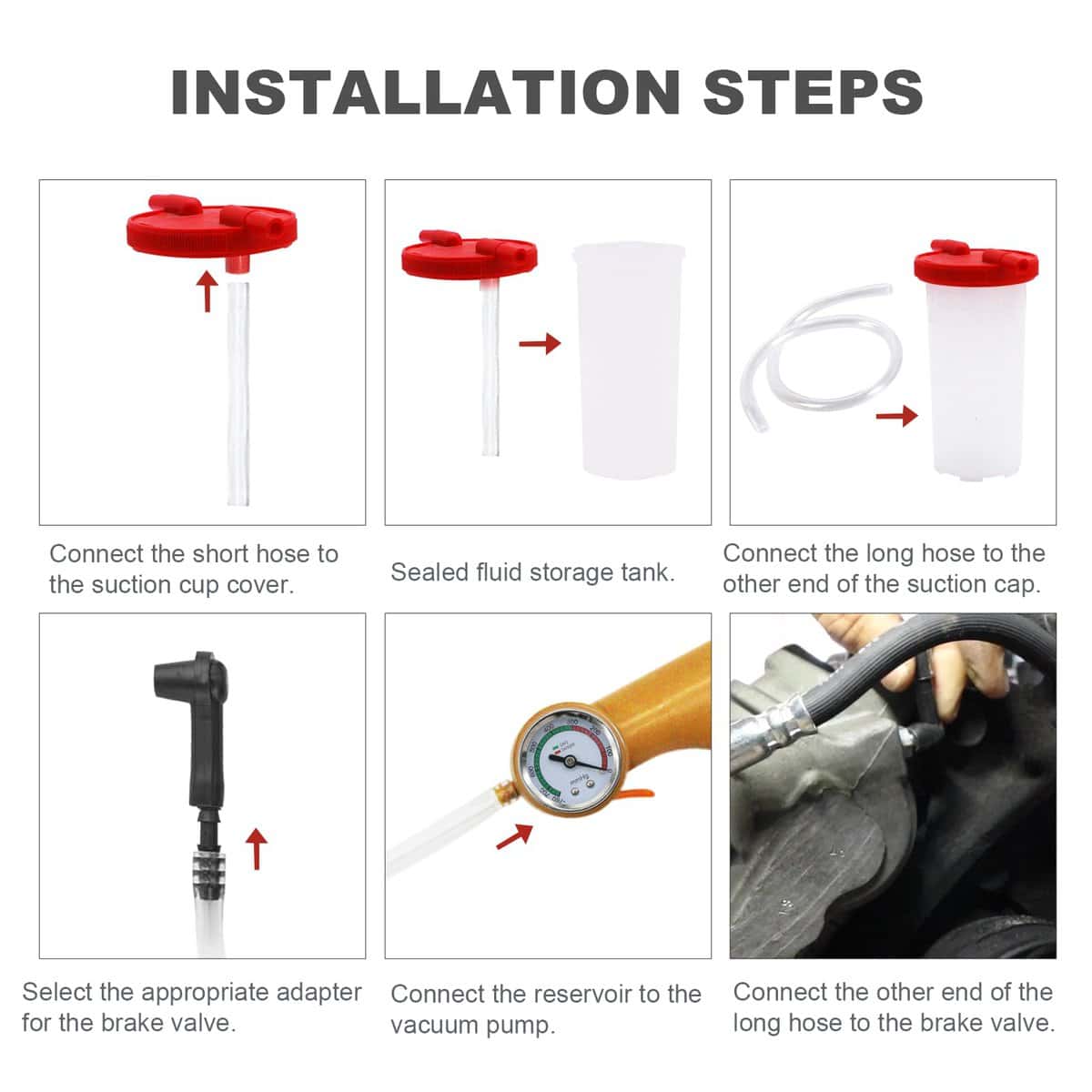 C Q CHANG QI Kit de Sangrador de Frenos, 16PCS Kit de Bomba - Imagen 6