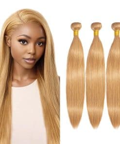 #27 Honey Blonde Bundles Cabello Humano Paquetes Rectos 18