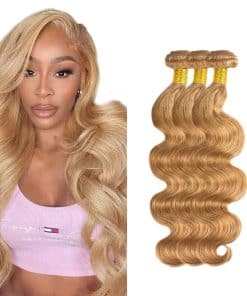 #27 Honey Blonde Bundles Cabello Humano Onda del Cuerpo