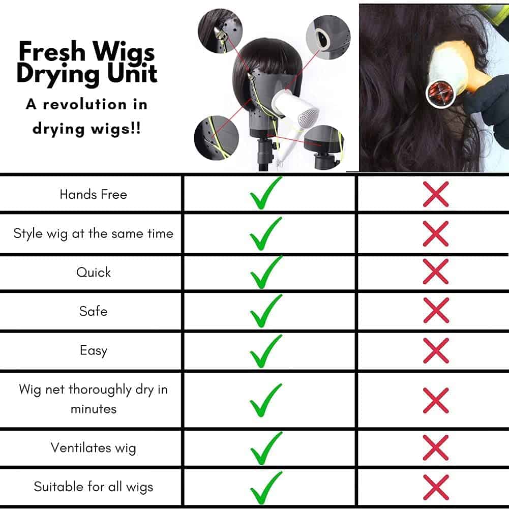 Soporte de secador de pelo HOMEGOAL para cabeza de peluca - Imagen 9