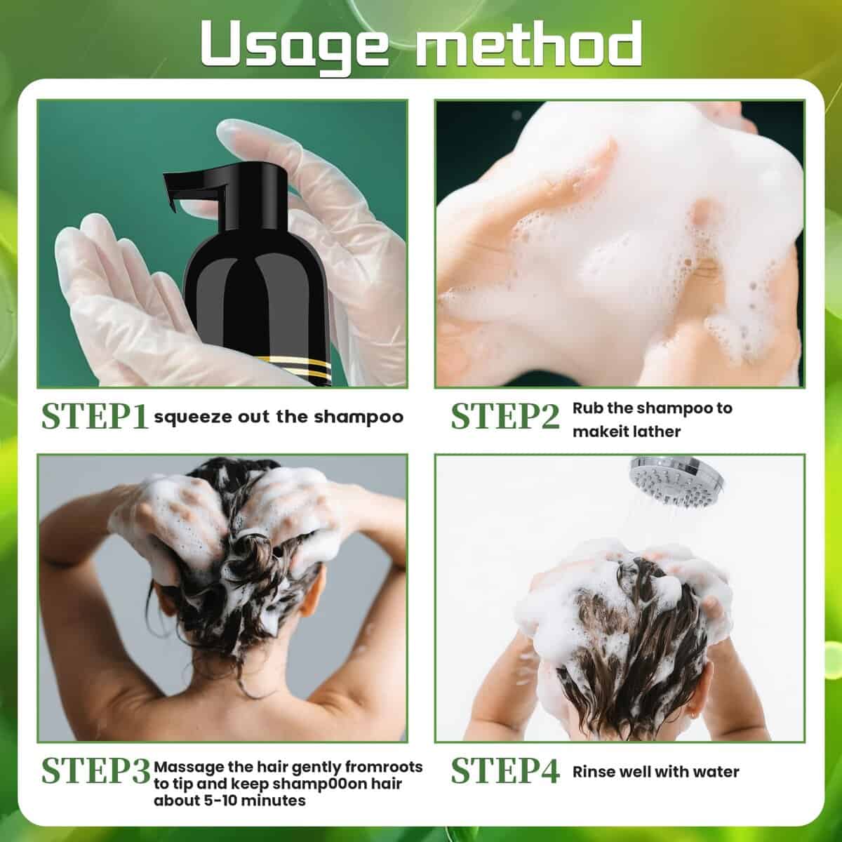 Champú para teñir el cabello TWMINYUE 6 en 1 Fórmula Herbal - Imagen 8