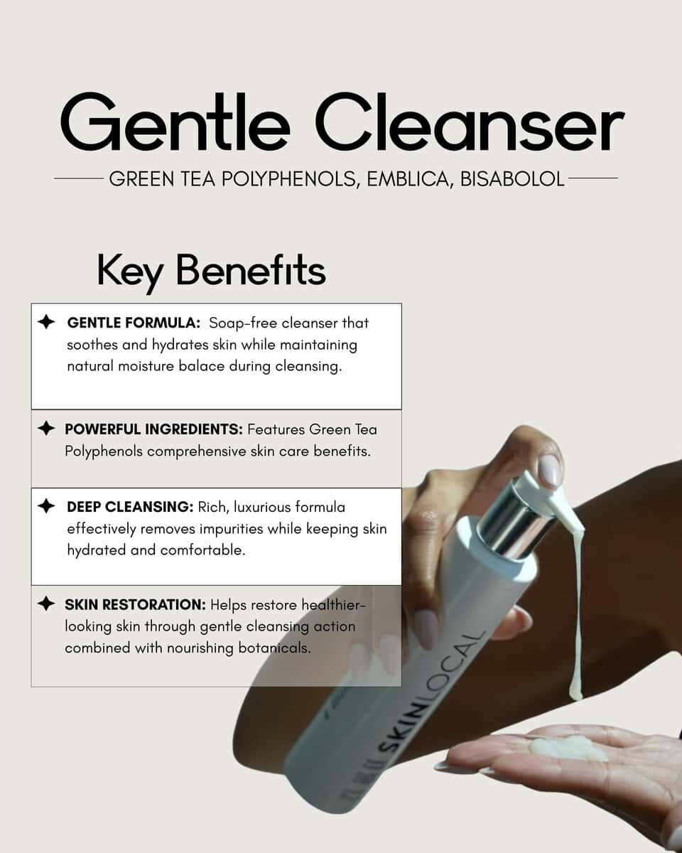 Limpiador facial suave sin jabón SkinLocal con té verde - Imagen 7