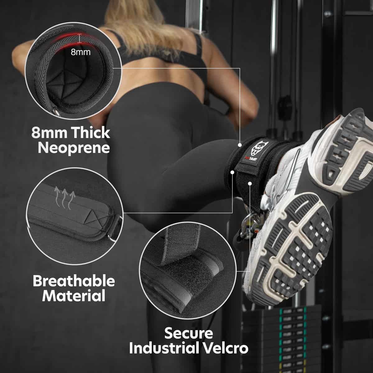 Correas de Tobillo AmStaff Fitness para Máquinas de Cable - - Imagen 4