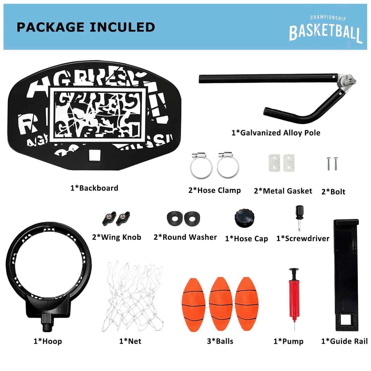 Aro de Baloncesto Ajustable Universal para Trampolín, con 3 - Imagen 9