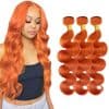 #350 Ginger Orange Paquetes de Cabello Humano Onda del