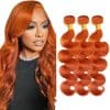 #350 Ginger Orange Bundles Cabello Humano Onda del Cuerpo