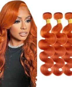 #350 Ginger Orange Bundles Cabello Humano Onda del Cuerpo