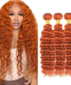 #350 Paquetes de Cabello Humano Onda Profunda de Jengibre