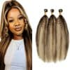 P4/613 Highlight Blonde Bundles de Cabello Humano Kinky