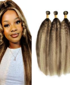 P4/613 Highlight Blonde Bundles de Cabello Humano Kinky