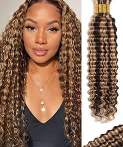 KULYMUWIG Cabello Trenzado de Humanos Ombre de 20 Pulgadas